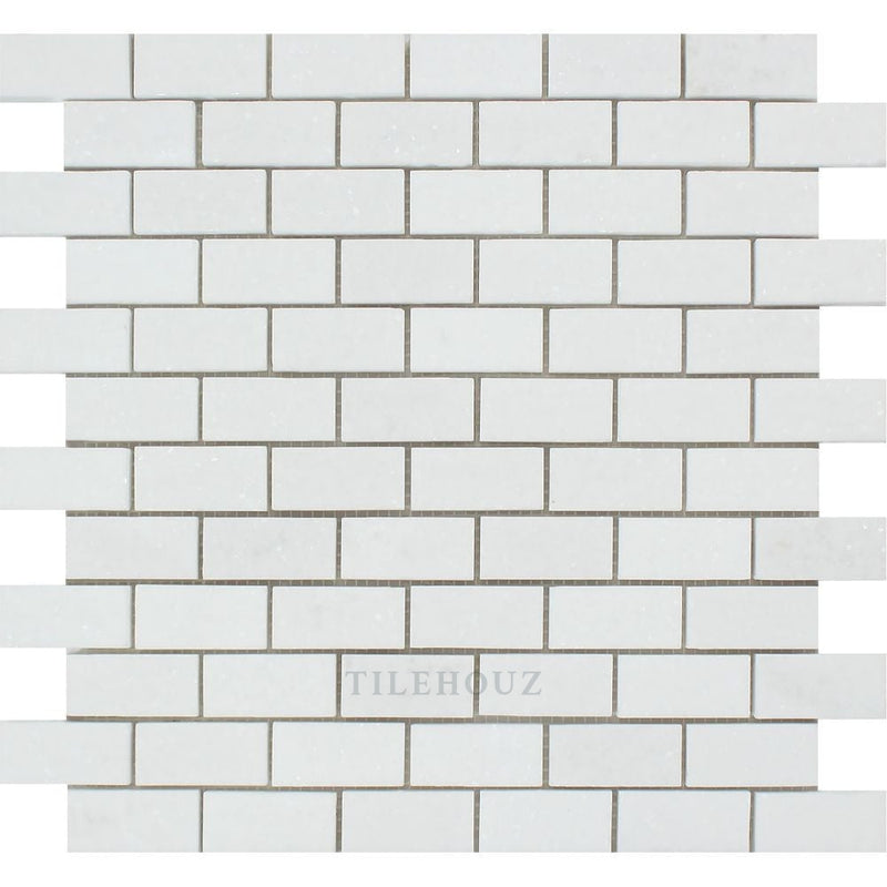 Thassos White Marble 1 X 2 Brick Mosaic Tile Polished&honed Tiles