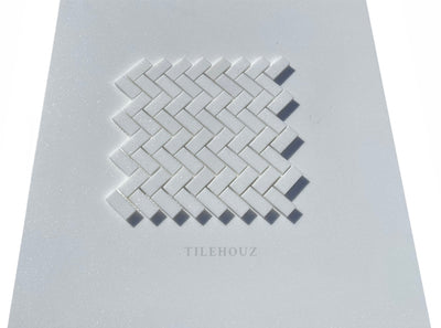 Thassos White Marble 1 X 2 Herringbone Mosaic Tile Polished&Honed Wall & Ceiling