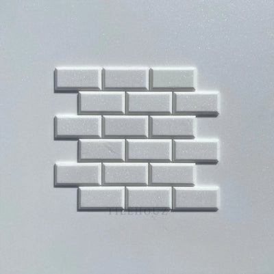 Thassos White Marble 2 X 4 Deep-Beveled Brick Mosaic Tile Polished&Honed (A1)