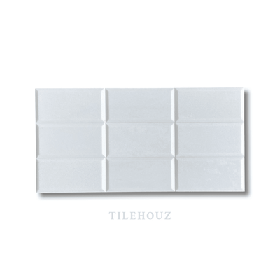 Thassos White Marble 3X6 Deep Beveled Tile Polished&Honed