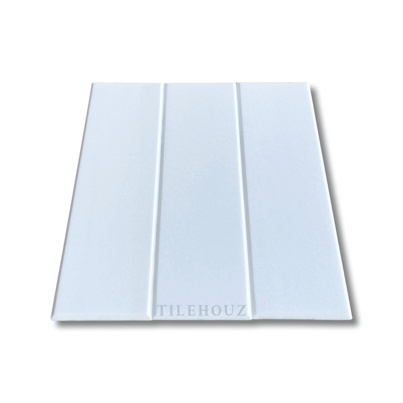 Thassos White Marble 4X12 Deep Beveled Tile Polished&Honed