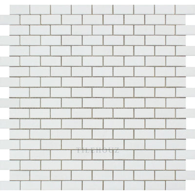 Thassos White Marble 5/8 X 1 1/4 Baby Brick Mosaic Tile Polished&honed Tiles