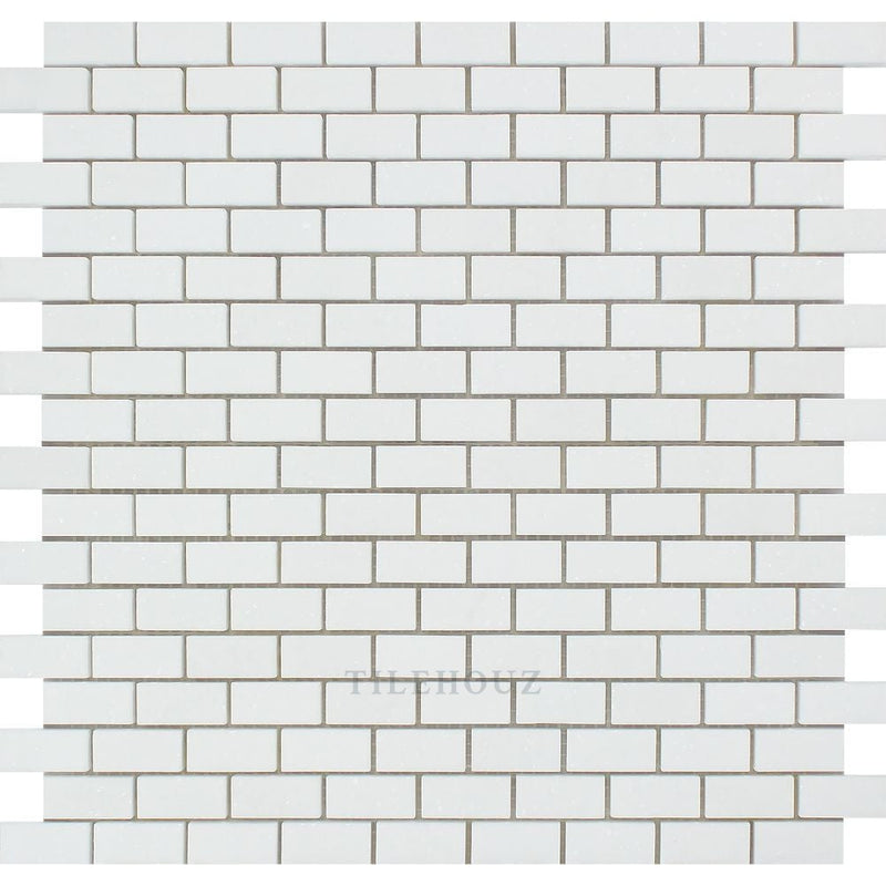 Thassos White Marble 5/8 X 1 1/4 Baby Brick Mosaic Tile Polished&honed Tiles