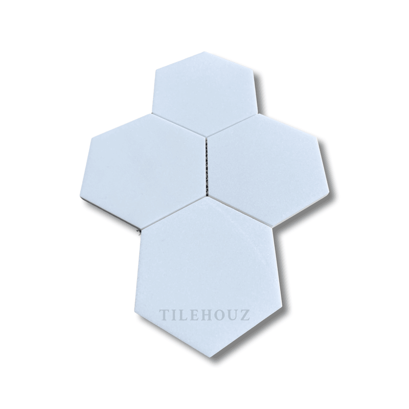 Thassos White Marble 6 Hexagon Mosaic Polished&Honed