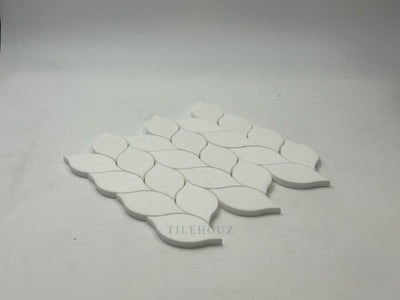 Thassos White Marble Leaf Mosaic Polished