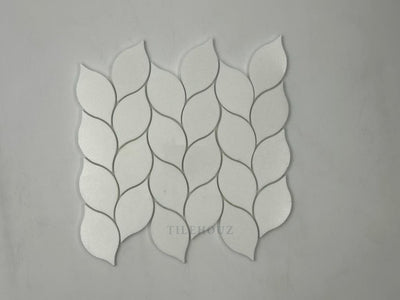 Thassos White Marble Leaf Mosaic Polished