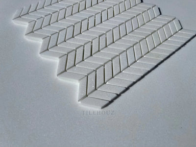 Thassos White Marble Mini Chevron Mosaic Tile Polished&Honed (A1)