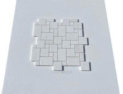 Thassos White Marble Mini Versailles Pattern Mosaic Tile Polished&Honed Wall & Ceiling