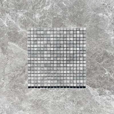 Tundra Gray Marble 5/8X5/8 Tumbled Mosaic