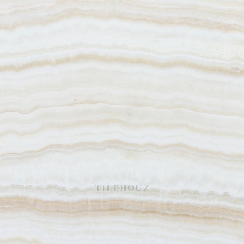 12 X Polished White Onyx Tile - (Vein-Cut) Mosaic Tiles