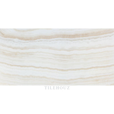 12 X 24 Polished White Onyx Tile - (Vein-Cut) Mosaic Tiles