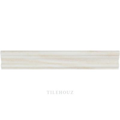 2 X 12 Polished White Onyx Single-Step Chair Rail Trim Mosaic Tiles