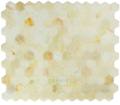 White Onyx 3 Hexagon Polished