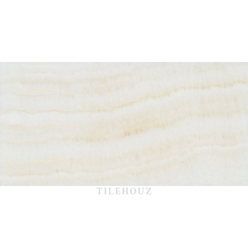 3 X 6 Polished White Onyx Tile - (Vein-Cut) Mosaic Tiles