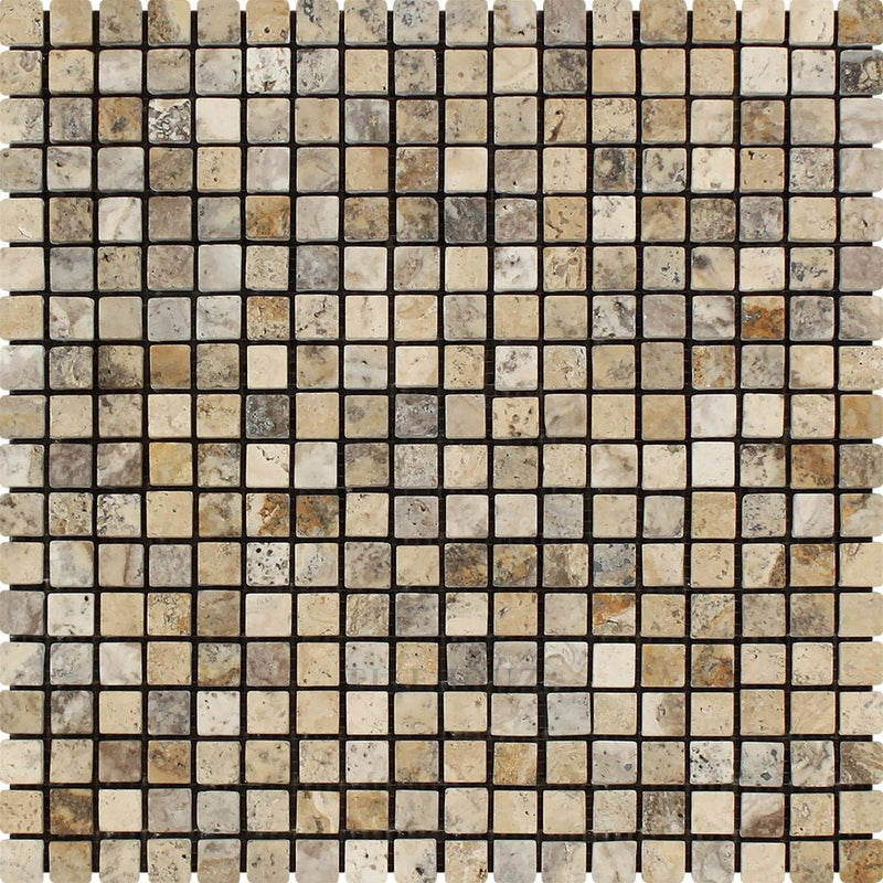 5/8 X Tumbled Philadelphia Travertine Mosaic Tile Tiles