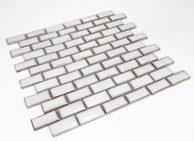 Brick Fancy White 11.75 x 11.75 Porcelain Mosaic Tile