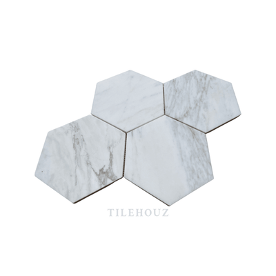 Calacatta Gold Marble 6Hexagon Mosaic Polished/honed