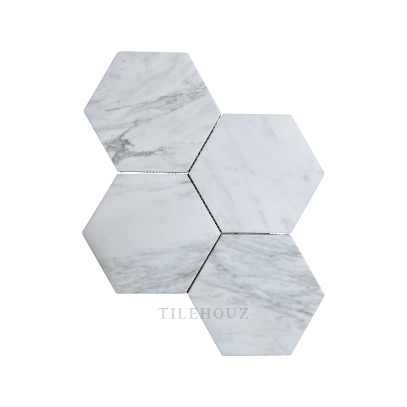 Calacatta Gold Marble 6Hexagon Mosaic Polished/honed