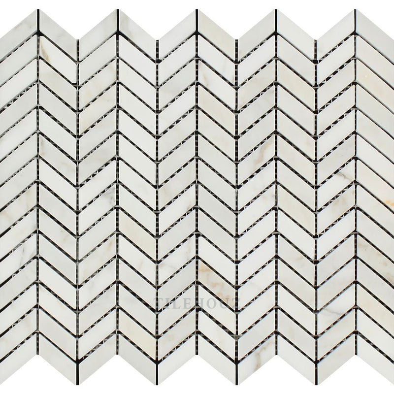 Calacatta Gold Marble Mini Chevron Mosaic Tile Polished&honed Tiles