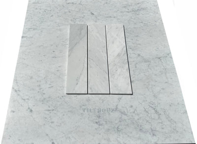 Carrara White Marble 3X12 Tile Polished&Honed