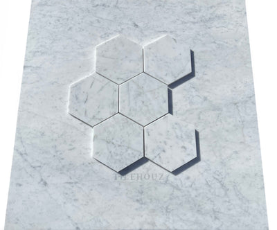 Carrara White Marble 5 X Hexagon Mosaic Tile Polished&Honed Wall & Ceiling