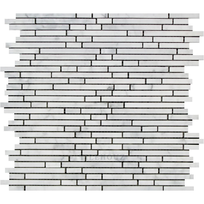 Carrara White Marble Bamboo Sticks Mosaic Tile Polished&honed Tiles