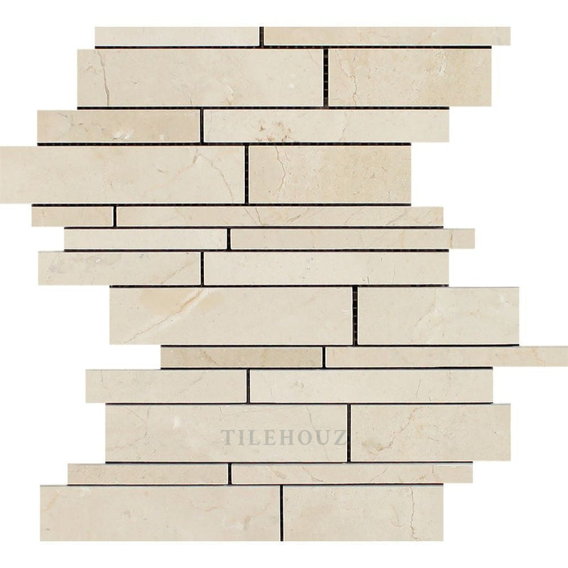 Crema Marfil Marble Random Strip Mosaic Tile Polished&honed Tiles