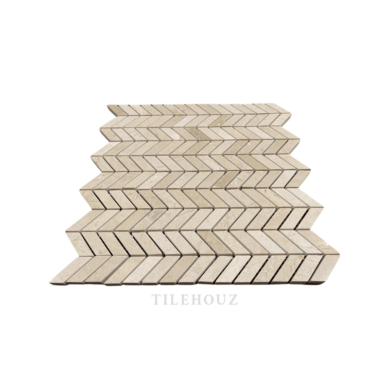 Crema Marfil Marble Mini Chevron Mosaic Polished/honed