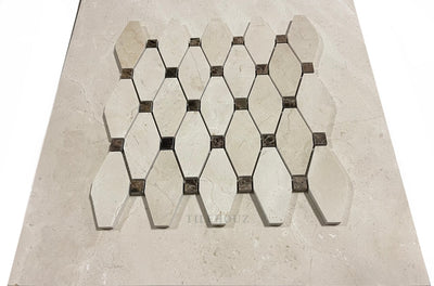 Crema Marfil Marble Octave Mosaic W/emperador Dark Dots Polished/honed