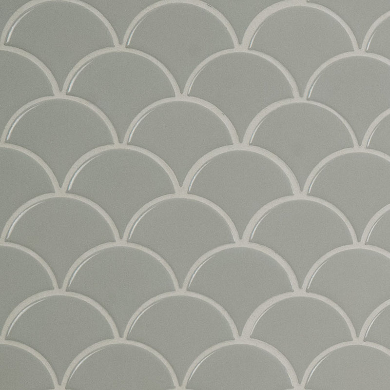 GRAY GLOSSY FISH SCALE MOSAIC