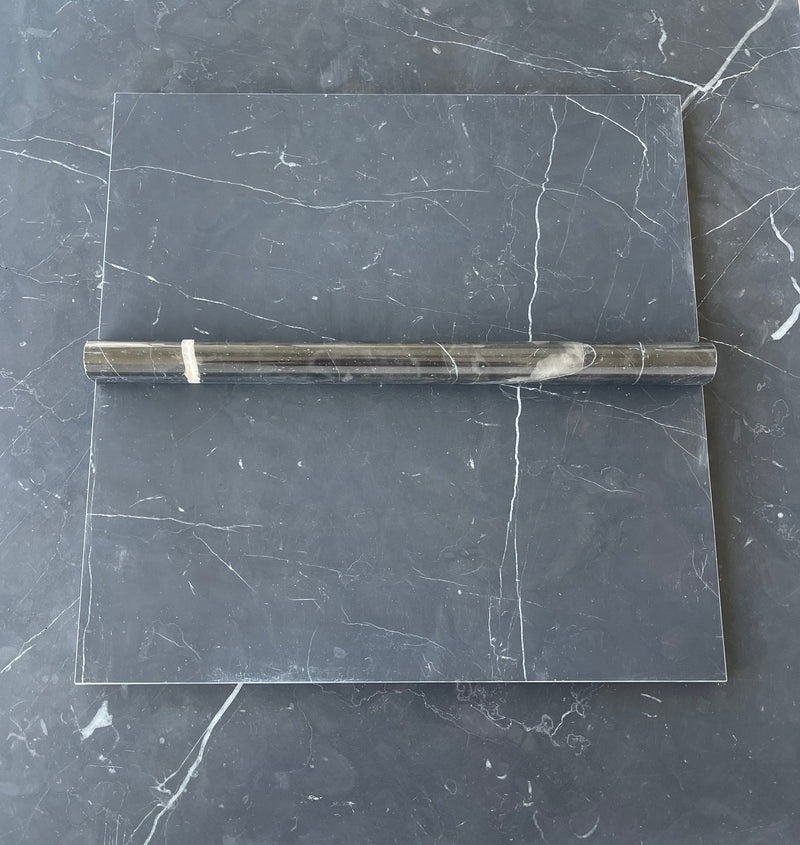 Nero Marquina Marble 3/4” Bullnose Liner Polished/Honed