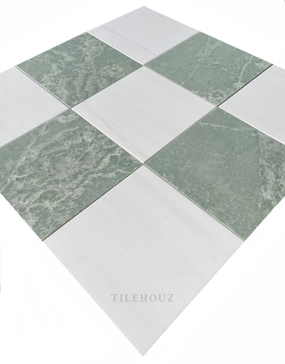 Ming Green Marble 12X12 Tile Polished&Honed