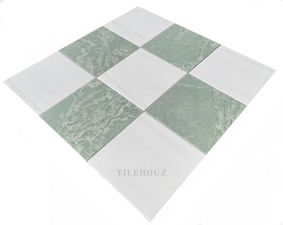 Ming Green Marble 12X12 Tile Polished&Honed