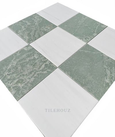 Ming Green Marble 12X12 Tile Polished&Honed