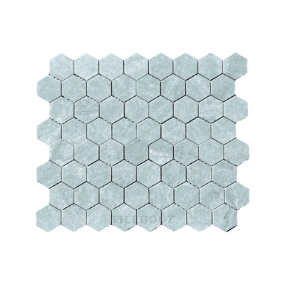 Ming Green Marble 3 Hexagon Mosaic Polished