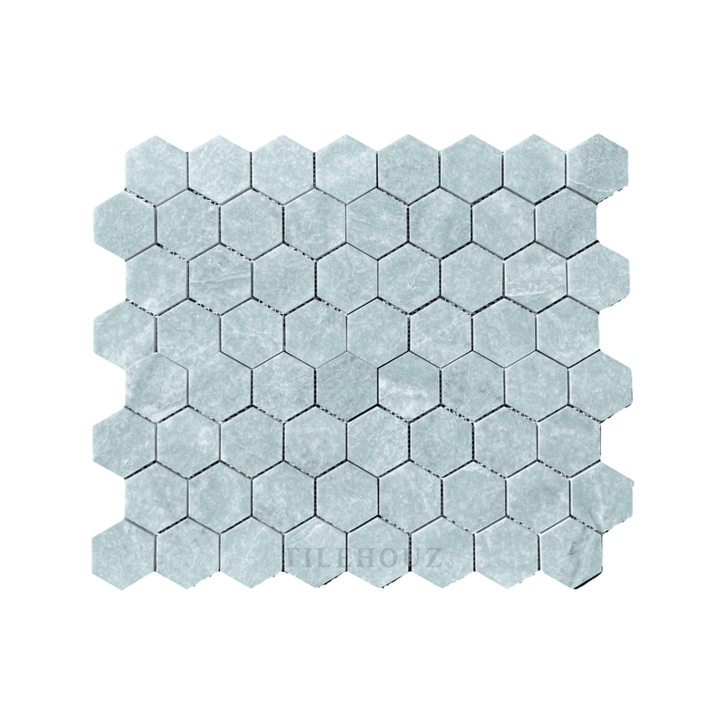 Ming Green Marble 3 Hexagon Mosaic Polished