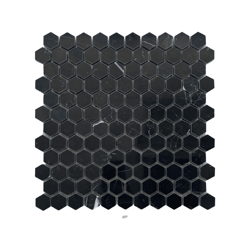 Nero Marquina 1 Hexagon Mosaic Polished/honed