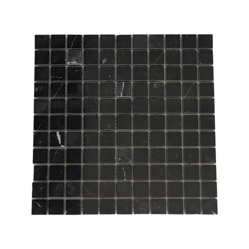 Nero Marquina 1X1 Square Mosaic Polished/honed