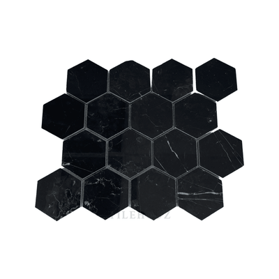 Nero Marquina 3 Hexagon Mosaic Polished/honed