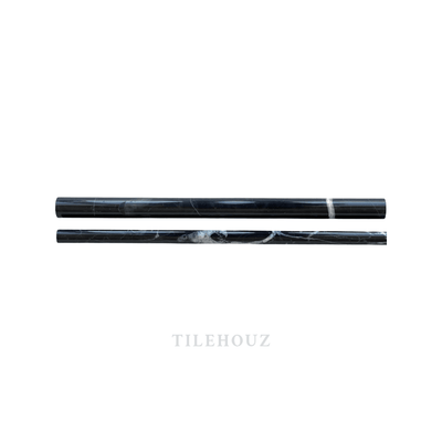 Nero Marquina 3/4 Bullnose Liner Polished/honed