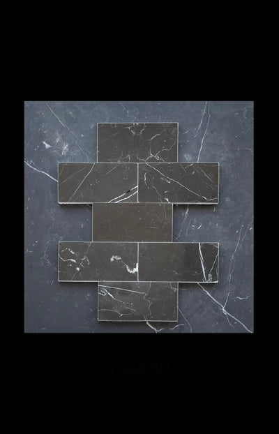 Nero Marquina 3X6 Subway Tile Polished/honed