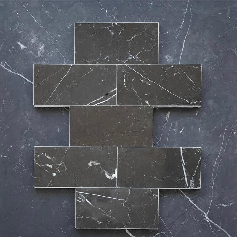 Nero Marquina 3X6 Subway Tile Polished/honed