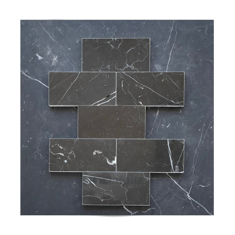 Nero Marquina 3X6 Subway Tile Polished/honed