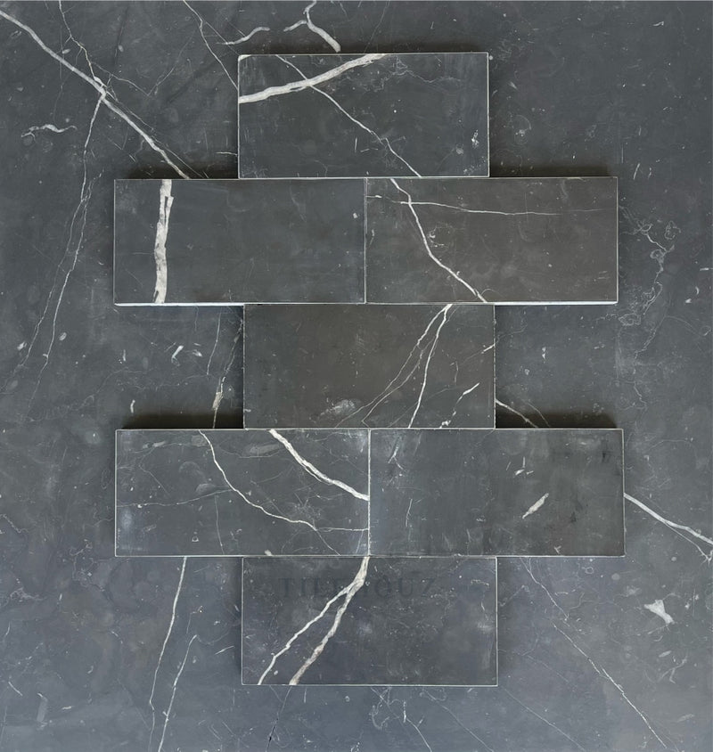 Nero Marquina 3X6 Subway Tile Polished/honed