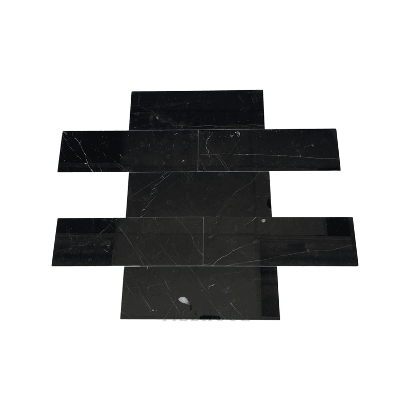 Nero Marquina 4X12 Tile Polished/honed