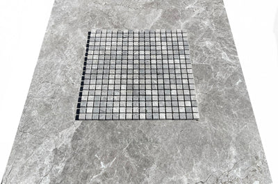 Tundra Gray Marble 5/8X5/8 Tumbled Mosaic