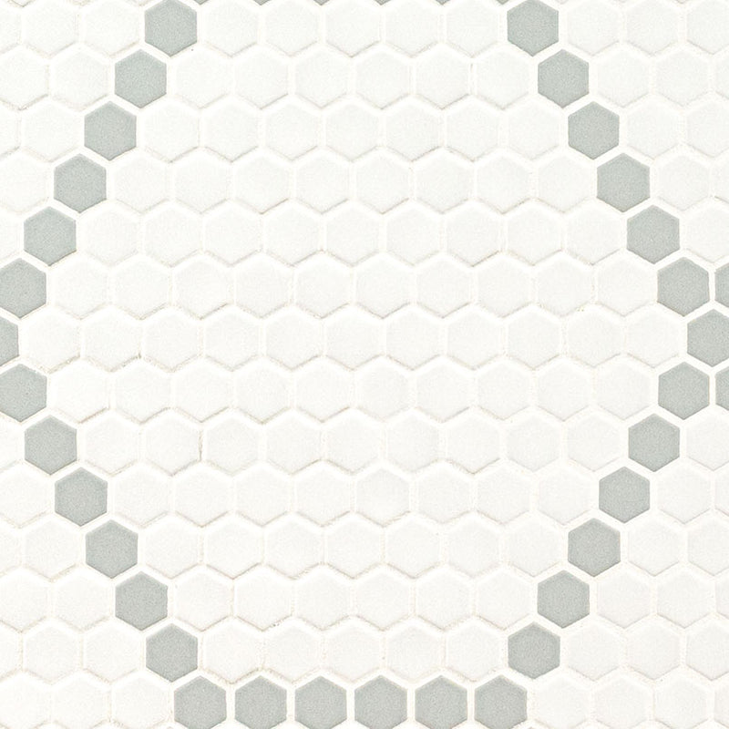 WHITE AND GRAY HIVE PATTERN MATTE